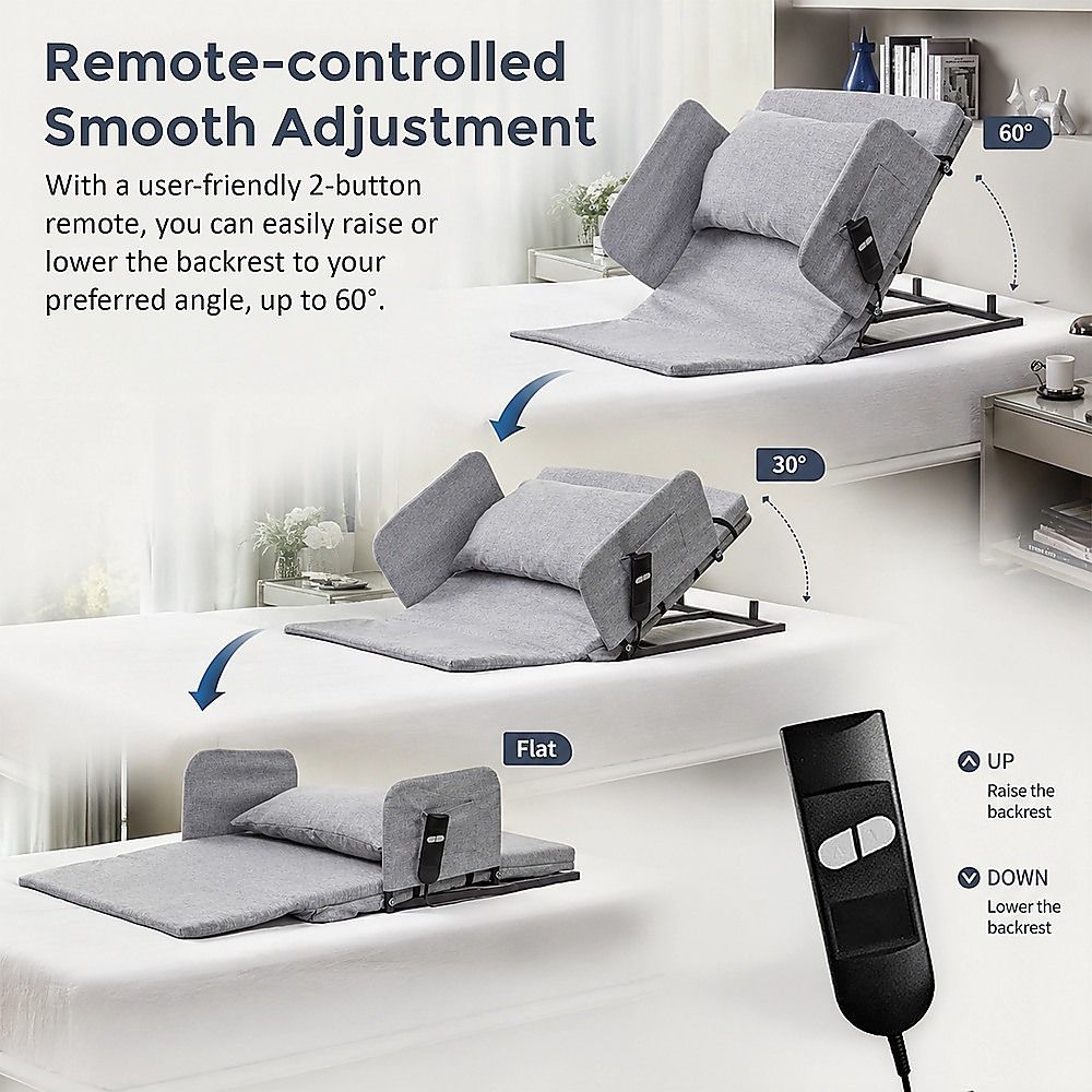 Electric Adjustable Bed Backrest – Power Lift Support with Remote for Sitting & Comfort