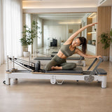 Folding Pilates Reformer Machine – Home Workout Bed for Full Body Fitness Training - Front View