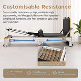 Folding Pilates Reformer Machine – Home Workout Bed for Full Body Fitness Training - Rear View