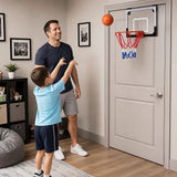 Indoor Mini Basketball Hoop Set – Door Mounted Backboard Kit with Ring & Ball - Front View