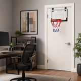 Indoor Mini Basketball Hoop Set – Door Mounted Backboard Kit with Ring & Ball - Side View