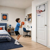Indoor Mini Basketball Hoop Set – Door Mounted Backboard Kit with Ring & Ball - Top-Down View