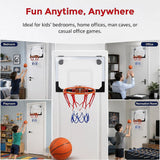 Indoor Mini Basketball Hoop Set – Door Mounted Backboard Kit with Ring & Ball
