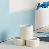 72 x White Masking Tape Rolls – 24mm x 50m Painters Adhesive Tape for Painting - Close-Up Angle