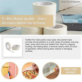 72 x White Masking Tape Rolls – 24mm x 50m Painters Adhesive Tape for Painting - Extra Image