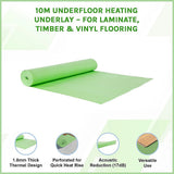 10m Underfloor Heating Underlay – For Laminate, Timber & Vinyl Flooring - Side View
