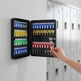 48-Key Cabinet Key Safe with Combination Lock & Keys – Wall Mounted Storage - Front View