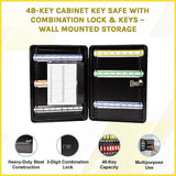 48-Key Cabinet Key Safe with Combination Lock & Keys – Wall Mounted Storage - Side View