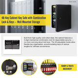 48-Key Cabinet Key Safe with Combination Lock & Keys – Wall Mounted Storage