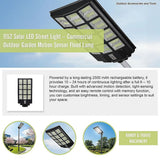 1152 Solar LED Street Light – Commercial Outdoor Garden Motion Sensor Flood Lamp - Rear View