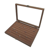 Wooden Jewellery Storage Box – Organiser Case for Rings, Earrings & Accessories - Top-Down View