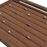Wooden Jewellery Storage Box – Organiser Case for Rings, Earrings & Accessories - Low Angle