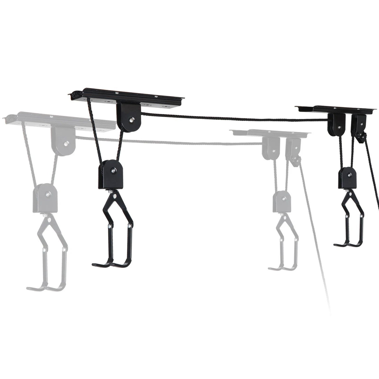 Heavy Duty Bike Hoist Pulley Lift – Garage Ceiling Bicycle Storage Rack w/ Lock