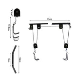 Heavy Duty Bike Hoist Pulley Lift – Garage Ceiling Bicycle Storage Rack w/ Lock - Extra Image