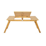 Folding Laptop Bed Table – Portable Rectangular Desk for Bedroom & Home Workstation - Close-Up Angle