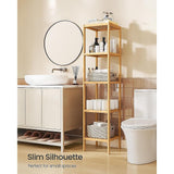 5 Tier Bookshelf Storage Bookcase Shelving Unit for Home Office - Low Angle