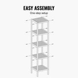 5 Tier Bookshelf Storage Bookcase Shelving Unit for Home Office - Extra Image