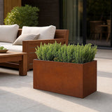 Corten Steel Planter Box 62x40x39cm Outdoor Garden Raised Bed Rust Finish