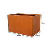Corten Steel Planter Box 62x40x39cm Outdoor Garden Raised Bed Rust Finish