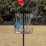 Disc Golf Basket 24 Chain Portable Target with 6 Discs Set - Side View