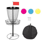 Disc Golf Basket 24 Chain Portable Target with 6 Discs Set