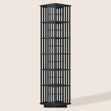 360 Rotating Bookshelf Bamboo Storage Display Rack Shelving in Black