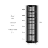 360 Rotating Bookshelf Bamboo Storage Display Rack Shelving in Black - Extra Image