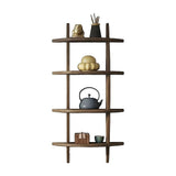 Wall Mounted Solid Wood Shelf Display Stand for Home & Office - Low Angle