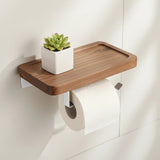 Toilet Paper Holder with Shelf Wall Mounted Bathroom Storage