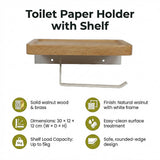 Toilet Paper Holder with Shelf Wall Mounted Bathroom Storage - Extra Image