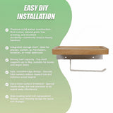 Toilet Paper Holder with Shelf Wall Mounted Bathroom Storage - Extra Image