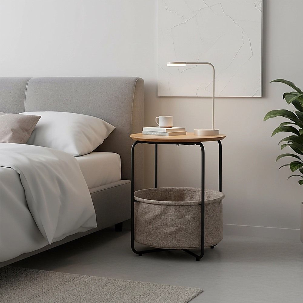 Modern Bedside Table Nightstand Storage for Bedroom or Living Room