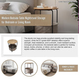 Modern Bedside Table Nightstand Storage for Bedroom or Living Room - Rear View