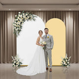 Arch Backdrop Stand with White & Yellow Cover Set for Weddings Events