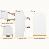 Arch Backdrop Stand with White & Yellow Cover Set for Weddings Events - Low Angle