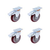 4 Pack 5 Inch Heavy Duty Locking Caster Wheels Swivel Plate Castors