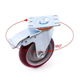 4 Pack 5 Inch Heavy Duty Locking Caster Wheels Swivel Plate Castors - Extra Image