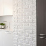 3D Brick Wall Tile Stickers 60x30cm – 50 Pack Peel & Stick Wallpaper - Top-Down View