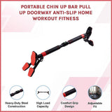 Portable Chin Up Bar Pull Up Doorway Anti-Slip Home Workout Fitness - Top-Down View
