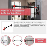 Portable Chin Up Bar Pull Up Doorway Anti-Slip Home Workout Fitness - 45-Degree Angle