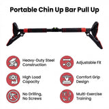 Portable Chin Up Bar Pull Up Doorway Anti-Slip Home Workout Fitness