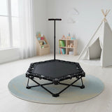 Foldable Fitness Trampoline with Handle Compact Folding Rebounder