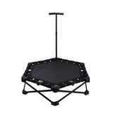 Foldable Fitness Trampoline with Handle Compact Folding Rebounder - Rear View