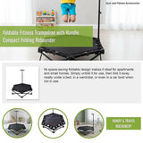 Foldable Fitness Trampoline with Handle Compact Folding Rebounder