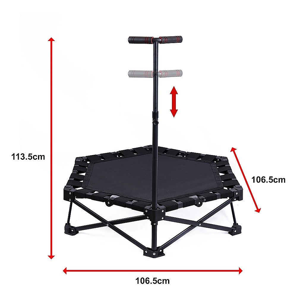 Foldable Fitness Trampoline with Handle Compact Folding Rebounder