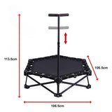 Foldable Fitness Trampoline with Handle Compact Folding Rebounder
