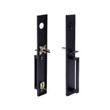 Matte Black Single Door Handle Set Dummy Front Entry Deadbolt Lock