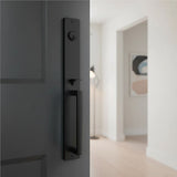 Matte Black Single Door Handle Set Dummy Front Entry Deadbolt Lock