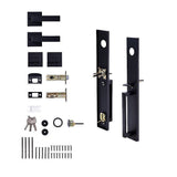 Matte Black Single Door Handle Set Dummy Front Entry Deadbolt Lock
