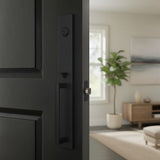 Matte Black Single Door Handle Set Dummy Front Entry Deadbolt Lock